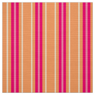 Moderne middenstrepen, roze Fuchsia en Oranje Stof