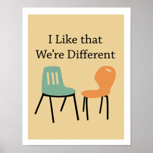 Moderne mideeuwse retro-stoelen - Verschillend Poster