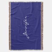 Moderne midnight Blue Plain Unieke Deken (Voorkant Verticaal)