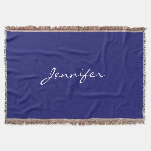 Moderne midnight Blue Plain Unieke Deken (Voorkant)