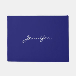 Moderne midnight Blue Plain Unieke Deurmat