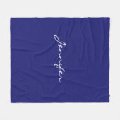 Moderne midnight Blue Plain Unieke Fleece Deken (Voorkant (Horizontaal))