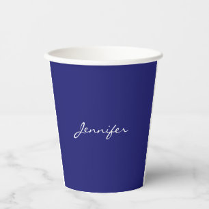 Moderne midnight Blue Plain Unieke Papieren Bekers
