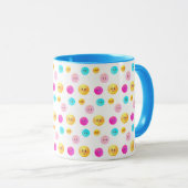 Moderne mignon multicolore joyeux visages Mug (Devant droit)