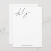 Moderne mince élégante calligraphie simple Merci (Devant / Derrière)