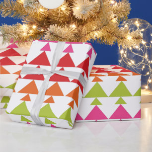 Moderne Mini-kerstbomen Geometrische patronen Cadeaupapier