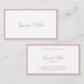 Moderne miniatuur script minimalistisch elegant sl visitekaartje (Voorkant / Achterkant)