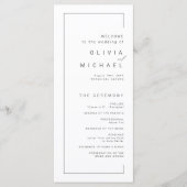 Moderne miniatuurbruiloft met chic-typografie programma (Voorkant)