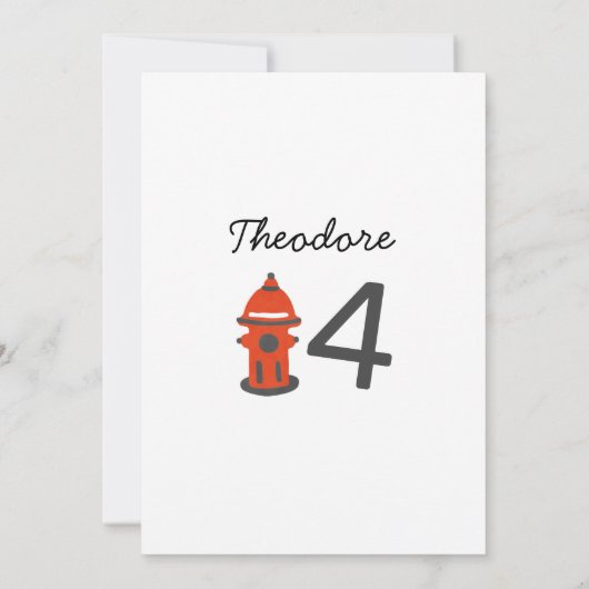 Moderne miniatuurfeest van vuurman kaart (Achterkant)