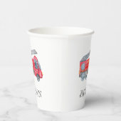 Moderne miniatuurfeest van vuurman papieren bekers (Rechts)