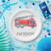 Moderne miniatuurfeest van vuurman papieren bordje (Feest)