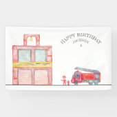 Moderne miniatuurfeest van vuurman spandoek (Horizontaal)