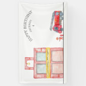 Moderne miniatuurfeest van vuurman spandoek (Verticaal)