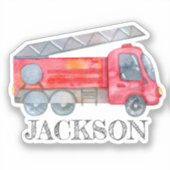 Moderne miniatuurfeest van vuurman sticker (Voorkant)