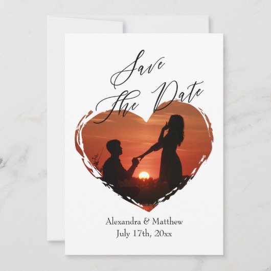 Moderne miniatuurfoto van Elegant Script Save The Date (Voorkant)