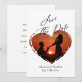 Moderne miniatuurfoto van Elegant Script Save The Date (Voorkant / Achterkant)
