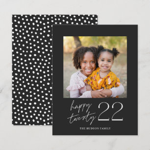 Moderne minieme 2022 Happy 22-fotofeestauto Feestdagenkaart