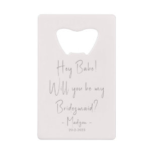 Moderne minieme bridesmaid-ontwerphandleiding Blus Kredietkaart Flessenopener