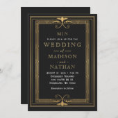 Moderne minieme deco-bruiloft kaart (Voorkant / Achterkant)