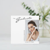 Moderne minieme foto van Elegant Script | AFSTUDER Aankondiging (Staand voorkant)