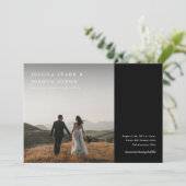 Moderne minieme fotobruiloft kaart (Staand voorkant)