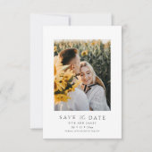 Moderne minieme fotobruiloft save the date (Voorkant)