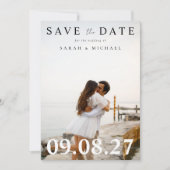 Moderne minieme fotobruiloft save the date (Voorkant)