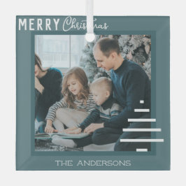 Moderne minieme groene kerstboompijn met prettig k glas ornament