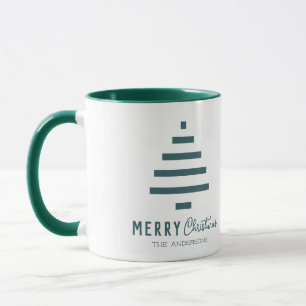 Moderne minieme groene kerstboompijn met prettig k mok