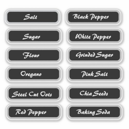 Moderne minieme keuken- en Pantry-opslaglabels Sticker (Voorkant)