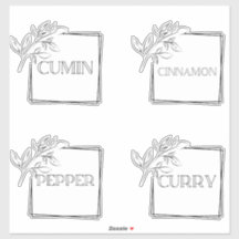 Moderne minieme keukenetiketten voor panteropslag