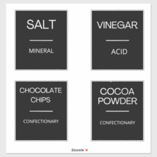 Moderne minieme keukenetiketten voor panteropslag sticker