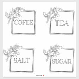 Moderne minieme keukenetiketten voor panteropslag sticker