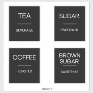 Moderne minieme keukenetiketten voor panteropslag sticker