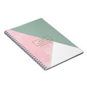 Moderne minieme roze- en olijventspiraalfoto notitieboek (Rechterzijde)