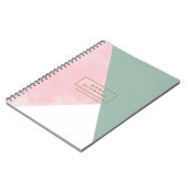 Moderne minieme roze- en olijventspiraalfoto notitieboek (Linkerzijde)