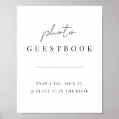 Moderne minieme scriptweduwfoto Guestbook Poster (Voorkant)