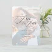 Moderne minieme Typografie van het Manuscript Save The Date (Staand voorkant)