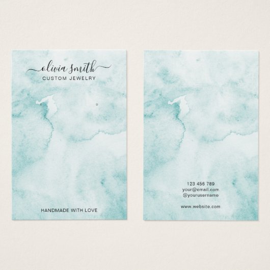 Moderne minieme Waterverf juwelier Display Kaart (Voorkant /achterkant)