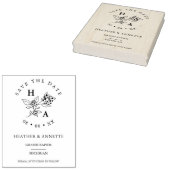 Moderne minieme wilde bruinbloemen Initialen Rubberstempel (Gestempeld)