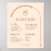 Moderne minima | Drink van de Bride & Groom Signat Poster (Voorkant)