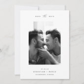 Moderne minima | Eenvoudige elegante verticale fot Save The Date (Voorkant)
