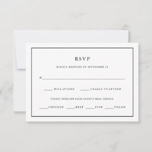Moderne minima   Keuze uit bewerkbare kleurenrandm RSVP Kaartje