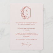 Moderne minima | Monogram weddenschap Bedankt Menu (Voorkant)