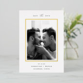 Moderne minima | Verticale foto slaat de datum op Folie Uitnodiging (Staand Voorkant)
