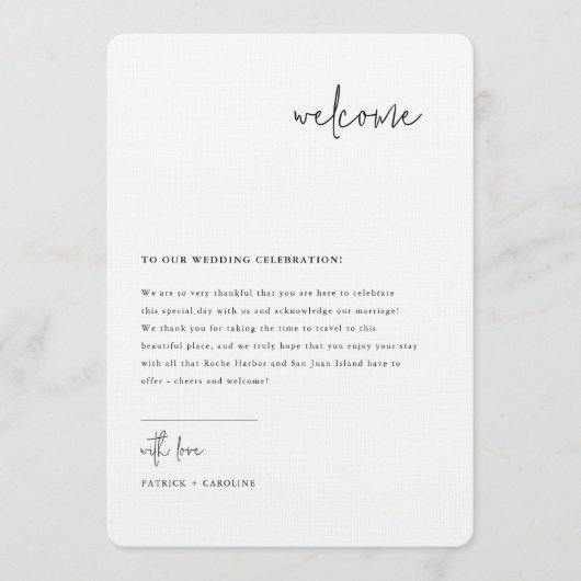 Moderne minima | WelkomstKaart bruiloft Menu (Voorkant)