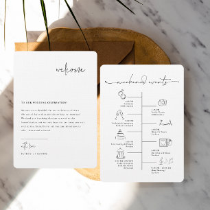 Moderne minima WelkomstKaart bruiloft Menu