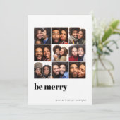 Moderne Minimaal 9 Vierkant Vakantie Kerst Foto Feestdagenkaart (Staand voorkant)