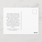 Moderne Minimaal Baby Foto Geboorteaankondiging Briefkaart (Achterkant)