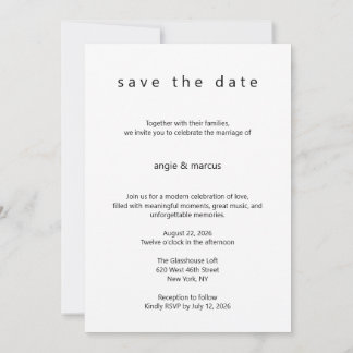 Moderne Minimaal Bewaar de Datum Save The Date